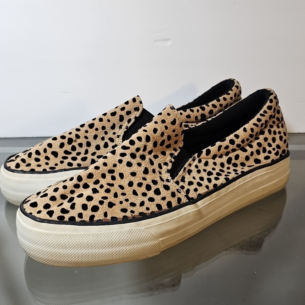 Restricted Spotted Cheetah Print Slip On Slide Sneakers, sz 9 - Picture 6 of 8